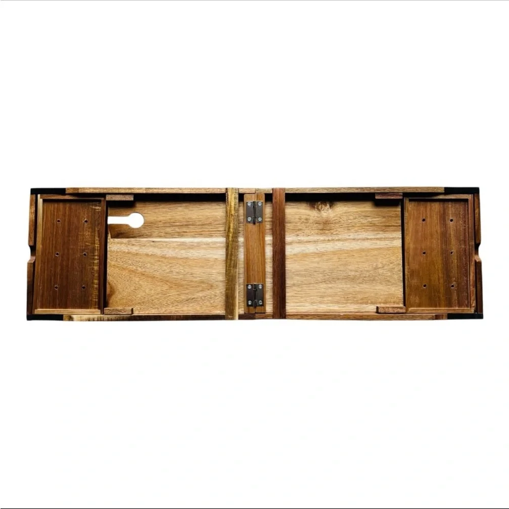 XCE Lifestyle Wooden Bath Caddy Tray with Expandable Design